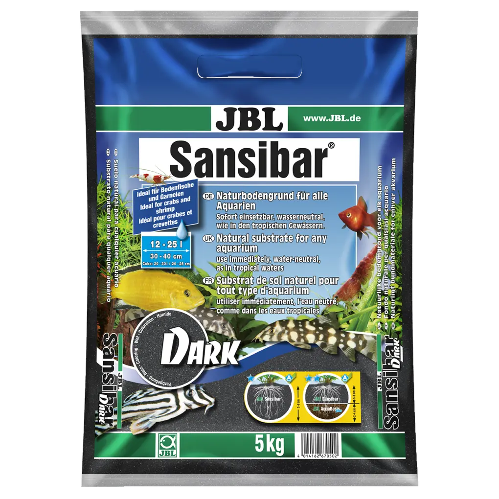 JBL Sansibar DARK 5kg – Feiner, dunkler Bodengrund für Aquarien