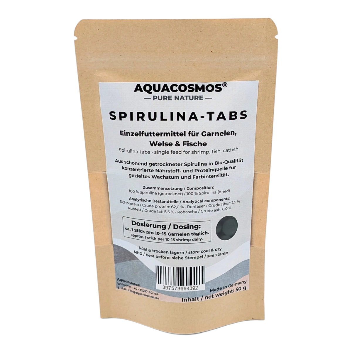 Spirulina-Tabs – Proteinreiches Futter für Zwerggarnelen & Bodenfresser