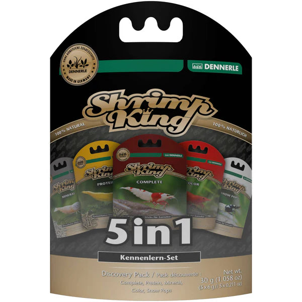 Dennerle Shrimp King 5in1: Das Premium-Futterset für agile & farbenprächtige Zwerggarnelen